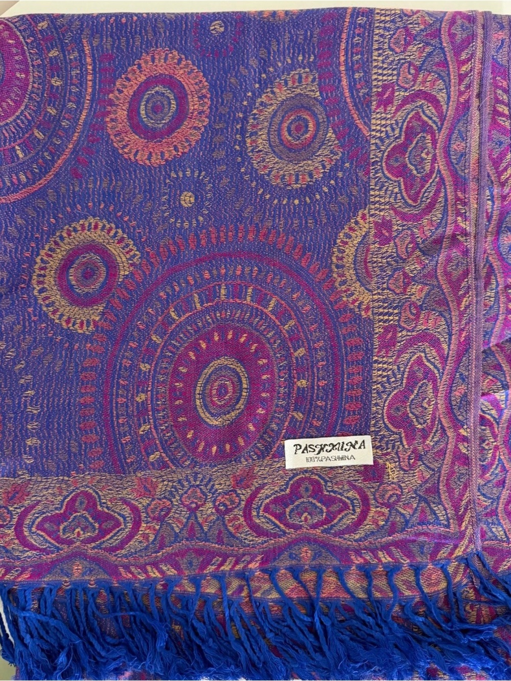Paisley Jacquard Pashmina Shawl/Scarf Purchased in India